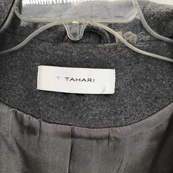 TAHARI Double Face Wool-Blend Coat Winter Warm Steel Gray Career Size Medium - Picture 8 of 12